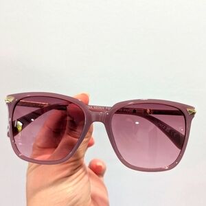 NEW Sunglasses Foster Grant Clear Pink Mauve Gold Designer Fashion Rose …